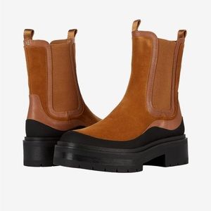 NIB, NWT SAM EDELMAN LULIA CAMEL SUEDE BOOTS, 8